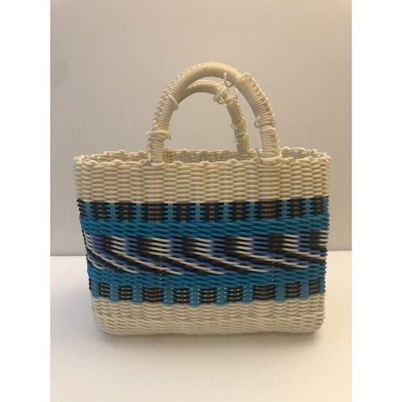 Handmade Mexican Woven Plastic Tote Bag - Picture 1 of 7